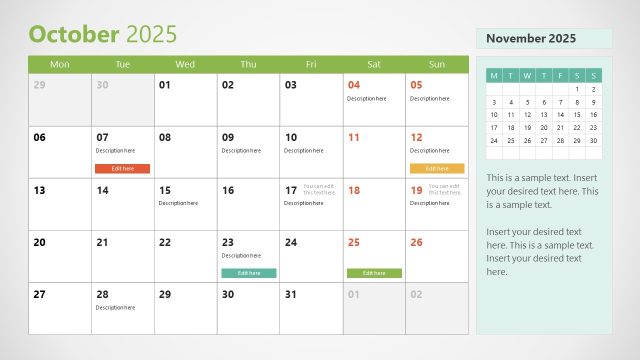 Month of October Slide PowerPoint Template