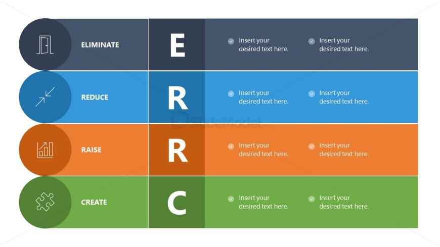Editable ERRC Model Presentation Slide with Rows