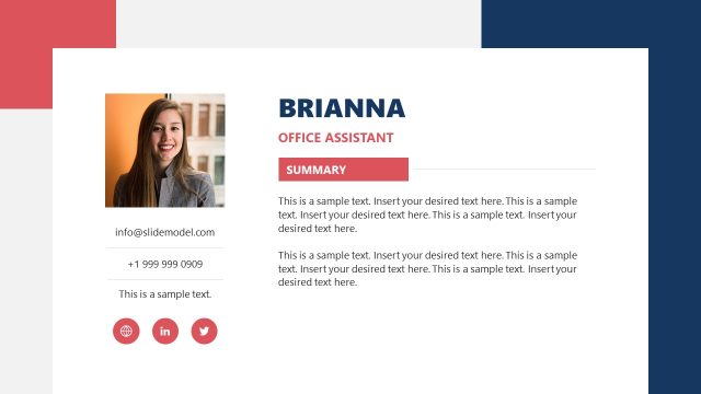 Office Assistant Resume Cover Slide