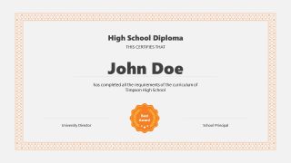 Editable Certification Template for High School Diploma