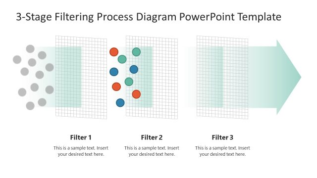 3-Stage Filtering Process Diagram PPT Slide