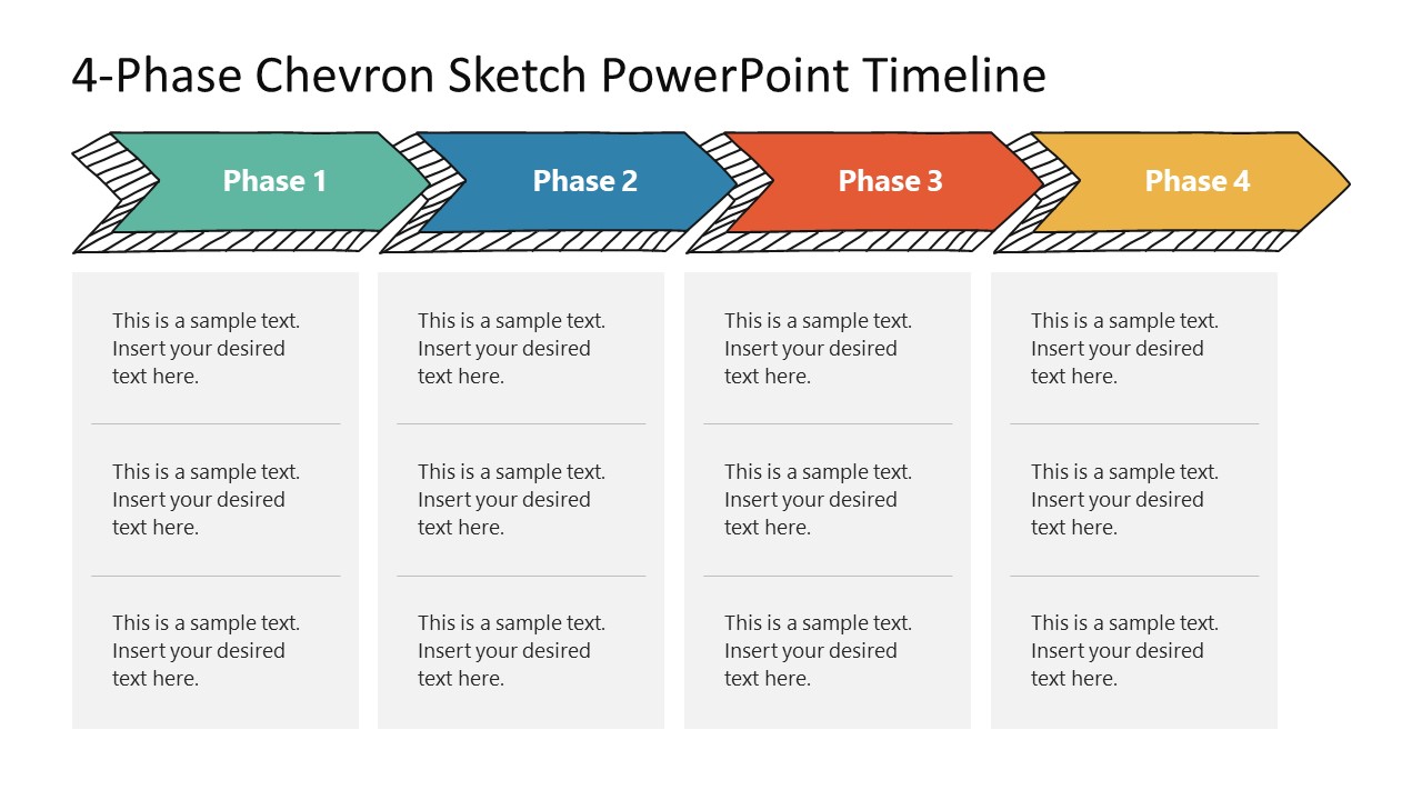 Chevron Sketch PowerPoint Timeline Template