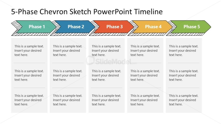 Chevron Sketch Presentation Timeline Template 