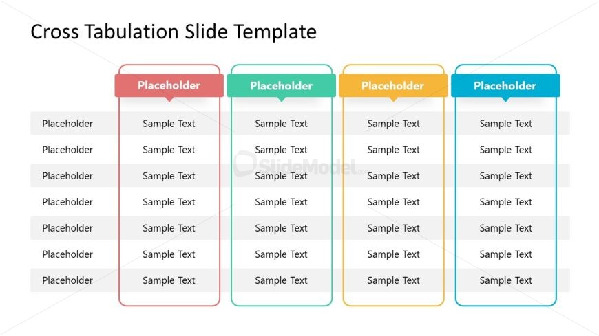 PowerPoint Template Slide for Cross Tabulation 