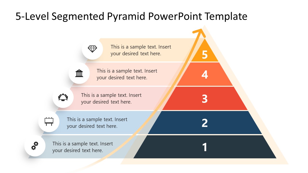 5-Level Segmented Pyramid Presentation Slide