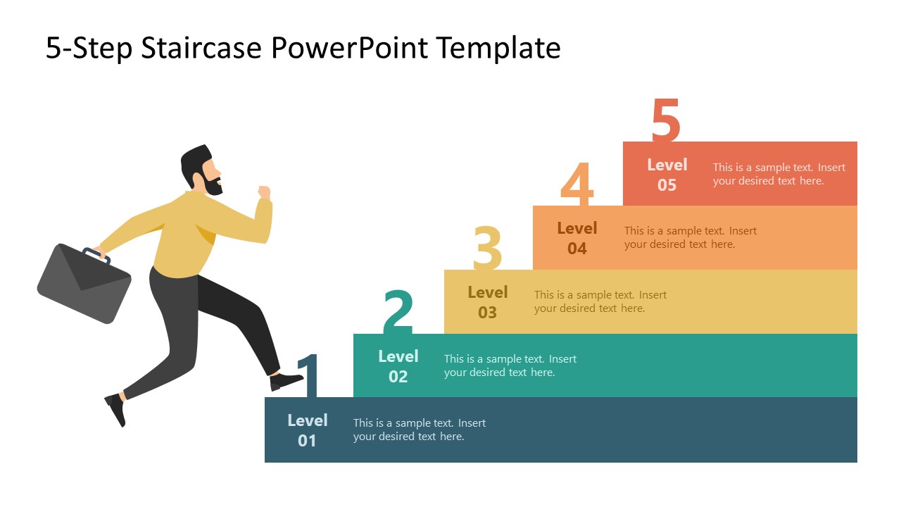 Editable 5 Steps Diagram for PPT Presentation