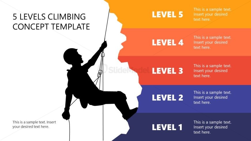 PPT Template for 5 Levels Climbing Concept 