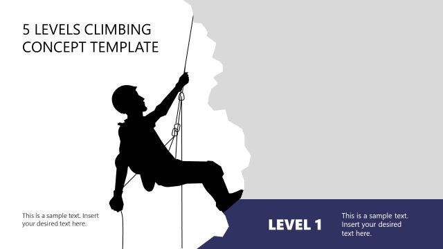 Editable 5 Levels Climbing Concept PPT Slide