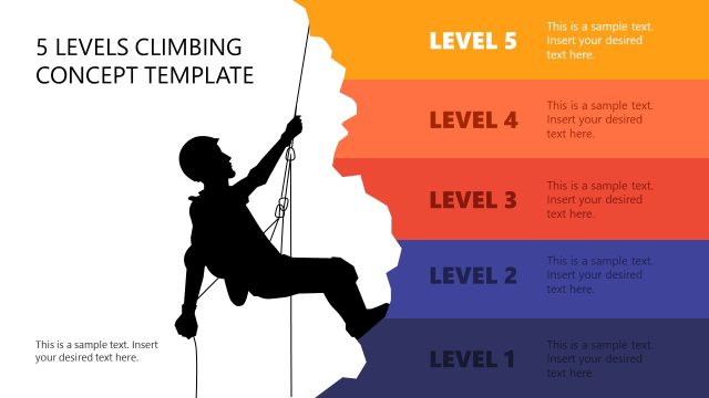 5 Levels Climbing Concept Template for PowerPoint