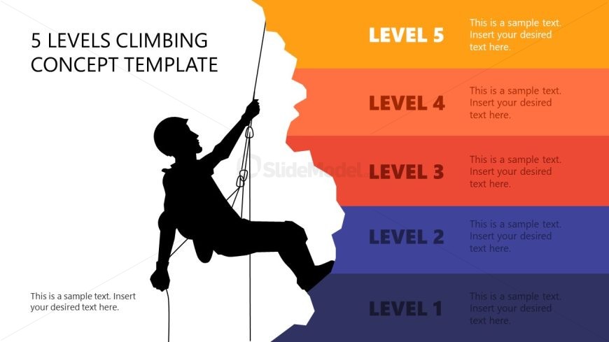 5 Levels Climbing Concept Slide PowerPoint Template 