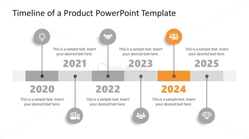 Timeline of a Product PowerPoint Slide 