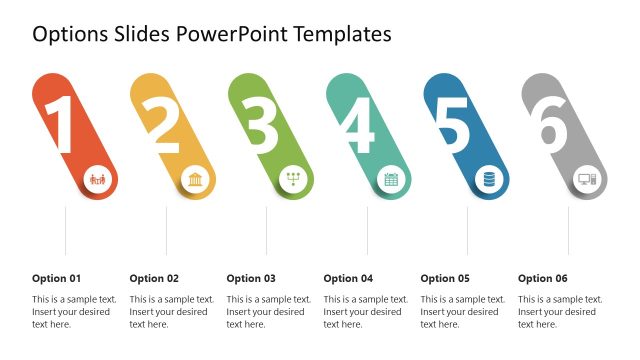 Options Numbering Template for Presentation – 6 Options Slide
