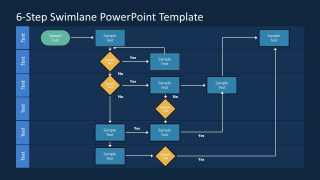 6-Step Swimlane PowerPoint Template