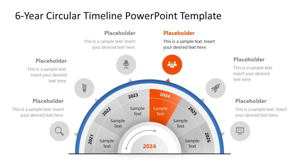 Timeline 6 6-Year Circular Timeline Template Slide - SlideModel