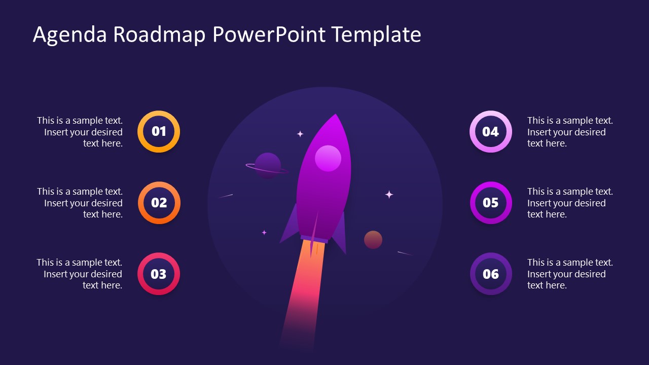 Spaceship Agenda Roadmap PowerPoint Template