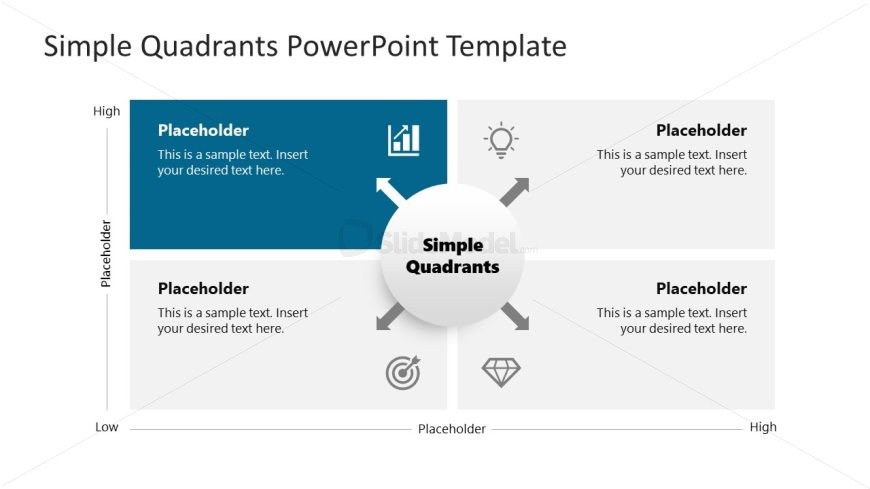 PowerPoint Template for Simple Quadrants Presentation