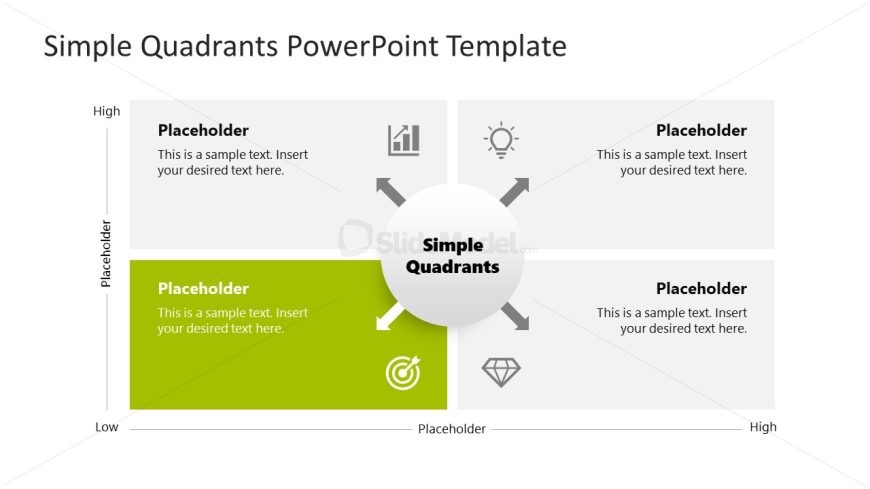 Editable Simple Quadrants PowerPoint Template Slide 