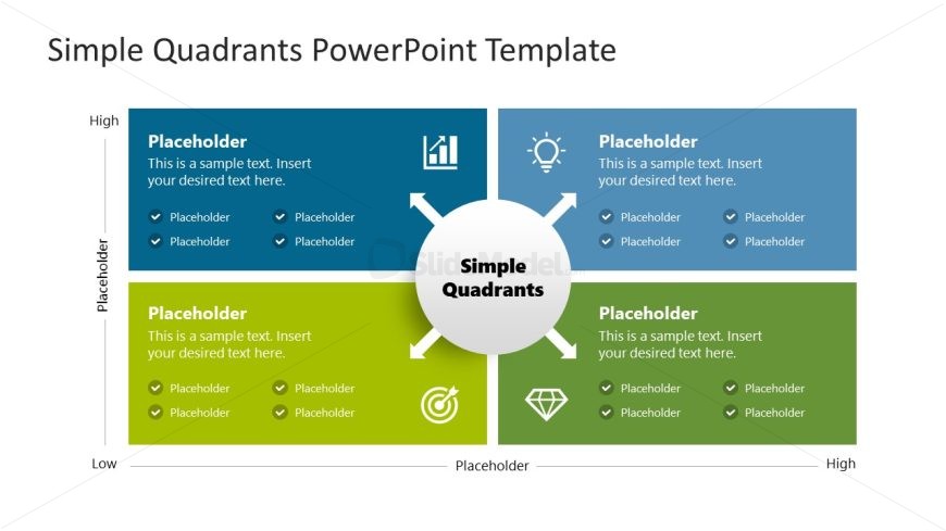 Simple Quadrants PPT Presentation Slide 