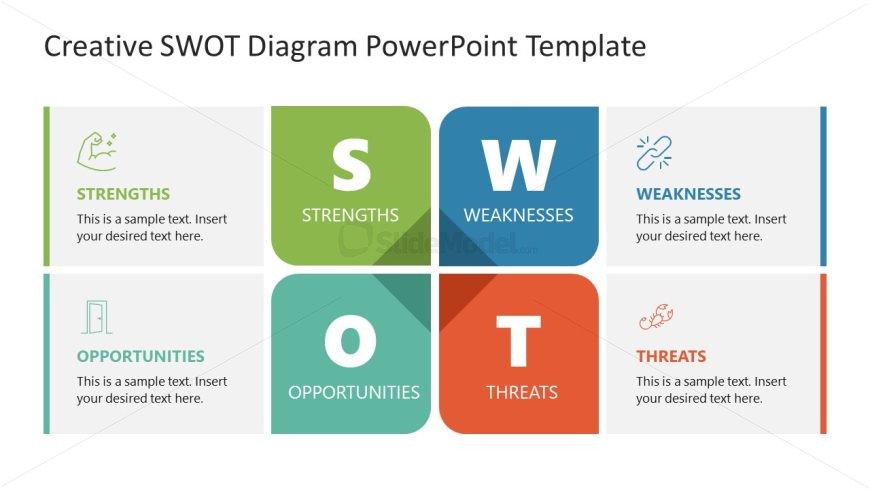 PPT Template for SWOT Diagram Presentation