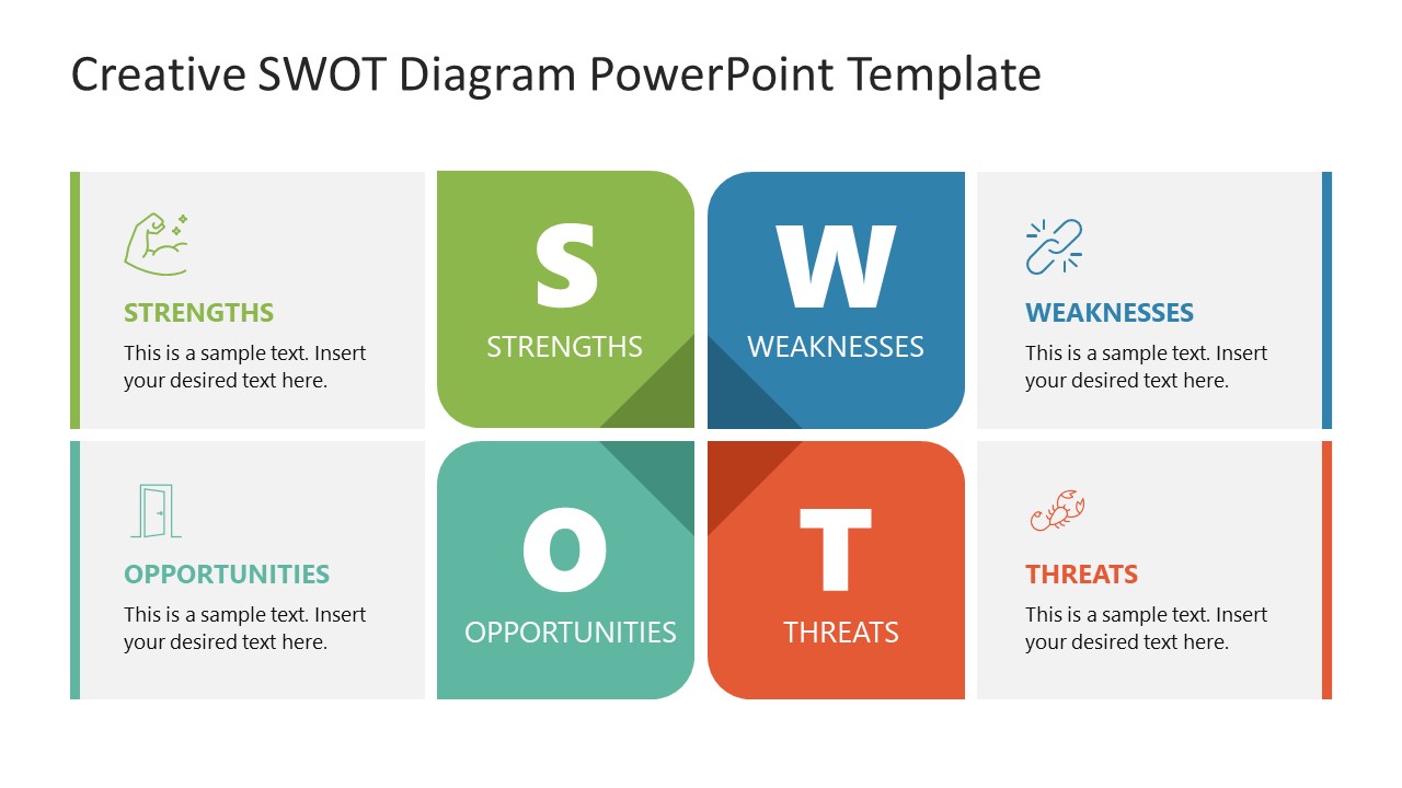 PPT Template for SWOT Diagram Presentation