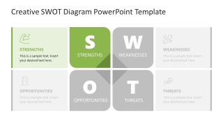 Creative SWOT Diagram PowerPoint Template