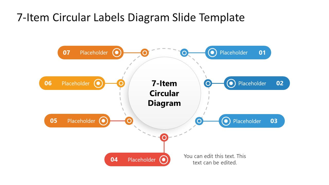 7-Item Circular Labels Diagram Presentation Template