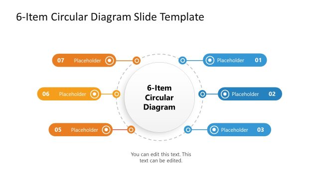 6-Item Circular Labels Diagram PowerPoint Template
