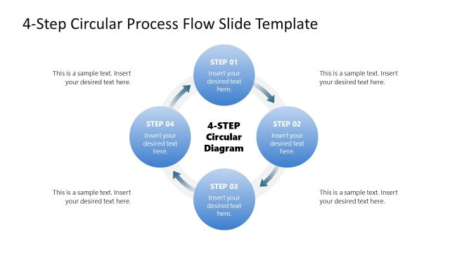 4-Item Circular Process Flow with Arrows Template for PowerPoint