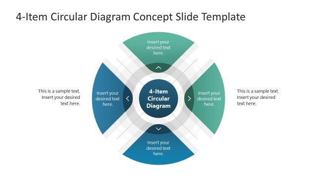 4-Item Main Idea Circular Diagram Concept PowerPoint Template