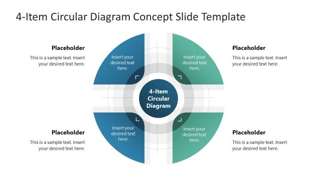 4-Item Main Idea Circular Diagram Template