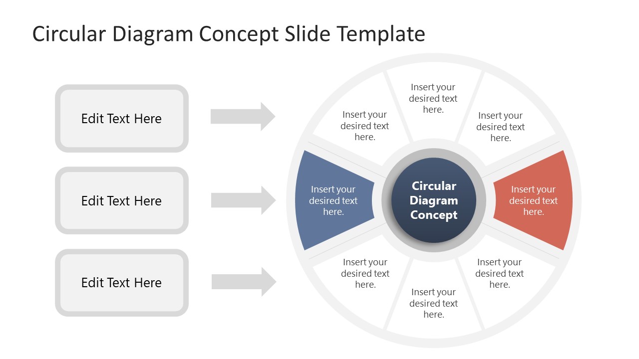 Editable 8 Segment Concept Diagram for PPT
