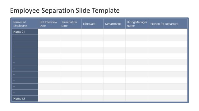 Empoyee Separation Slide Template