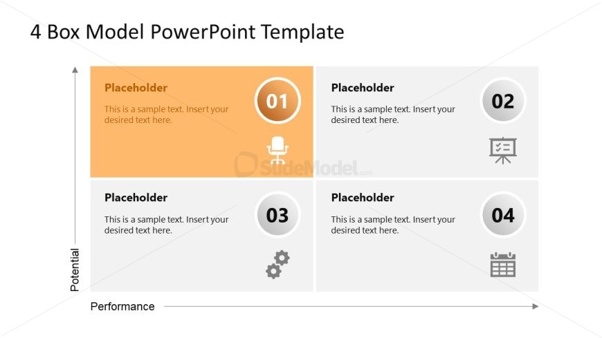 PowerPoint Template for 4-Box Model Presentation