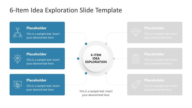 Customizable 6-Item Idea Exploration PPT Template