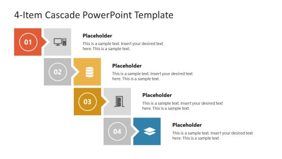 4-Item Cascade PowerPoint Template