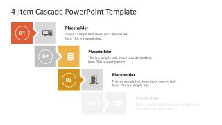 4-Item Cascade Slide for PowerPoint 