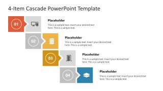 Editable 4-Item Cascade Template Slide 