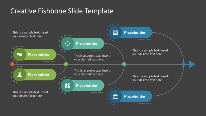 Creative Fishbone Template Slide 