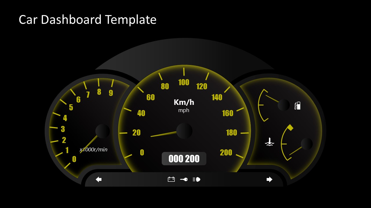 Editable Car Dashboard Slide Template 