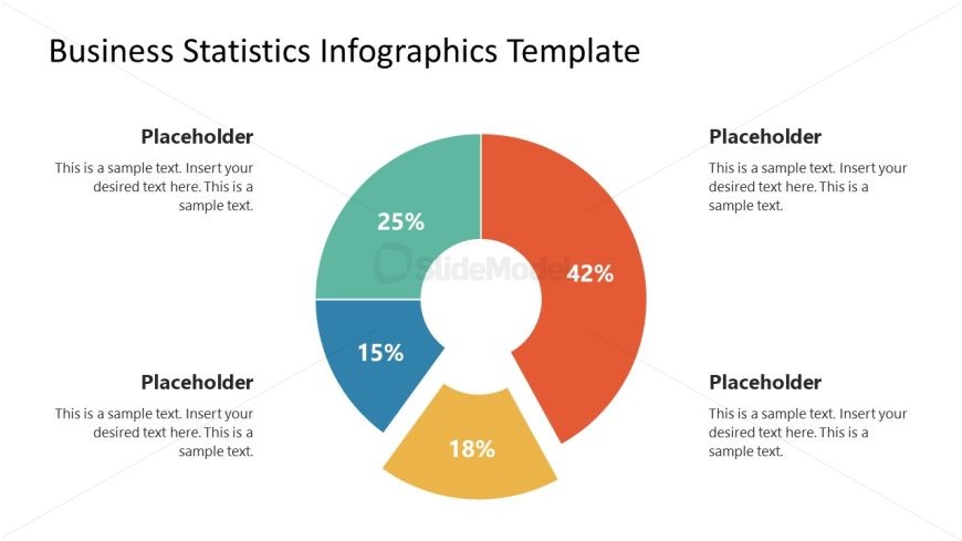 Slide with Pie Chart - Business Statistics Template 