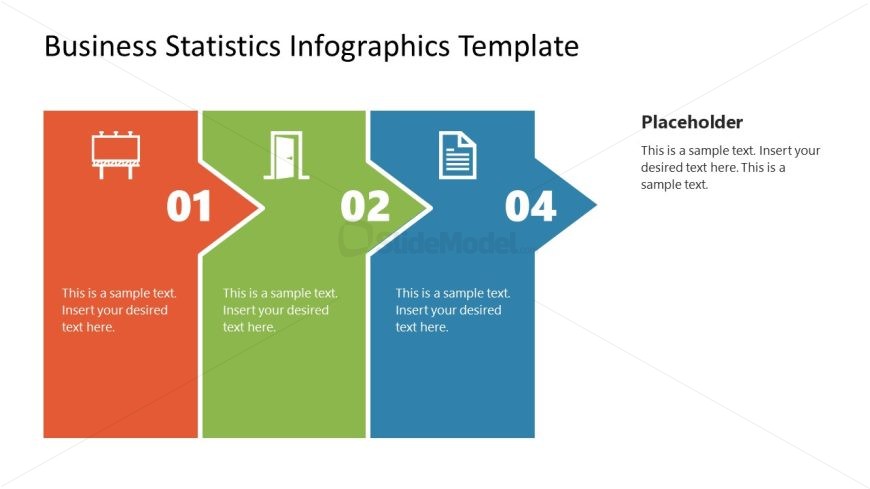 Three Step Business Statistics Infographics Slide 