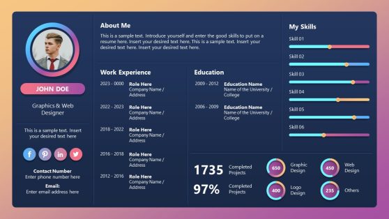 Resume Dashboard PowerPoint Template