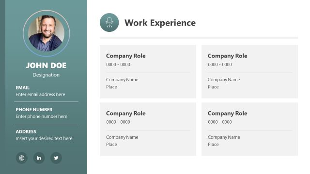 Formal Resume Template for Presentation
