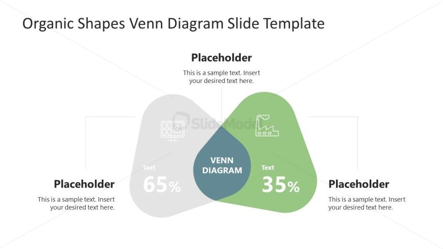 Editable Organic Shapes Venn Diagram PPT Template 