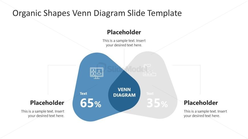 Organic Shapes Venn Diagram Presentation Slide 