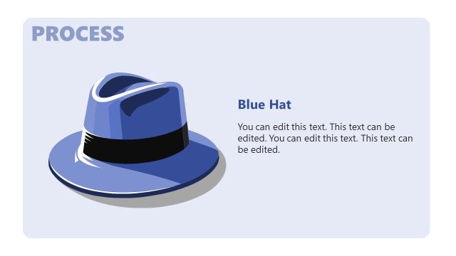 Blue Hat PowerPoint Slide – Six Thinking Hats Presentation Template