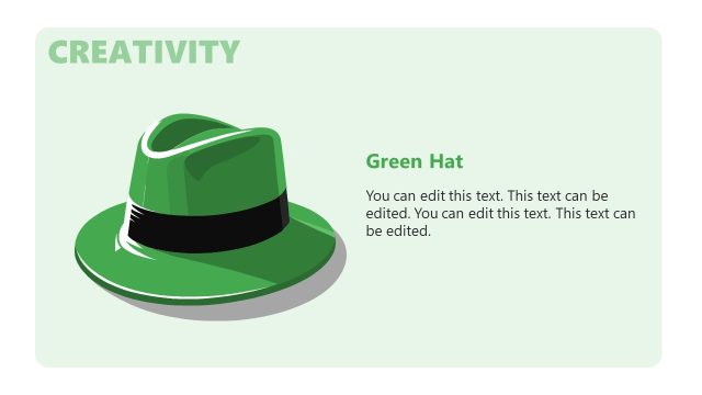 Six Thinking Hats PPT Template – Green Hat Slide