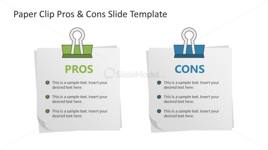 Paper Clip Pros & Cons Slide for PowerPoint