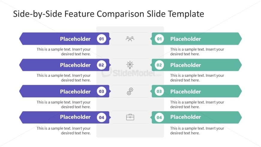 Editable Side-by-Side Feature Comparison Slide PPT Template 