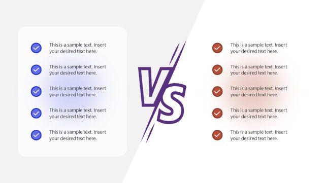 Simple Comparison Versus Slide Template For Presentation Slidemodel